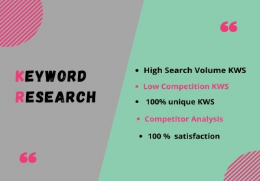 I will generate an SEO keyword research list to rank your site swift.