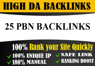 do 25 high da dofollow PBN backlinks for top google ranking