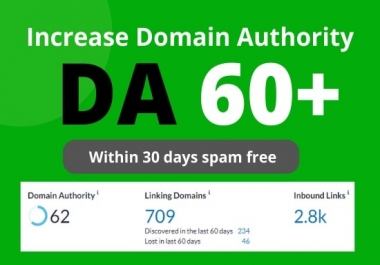 I will increase domain authority moz da 60 plus backlink by white hat SEO