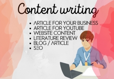 I will do SEO article writing,  website content or blog writing 500 to 1000 words