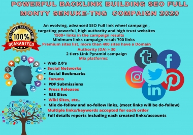 The full monty campaign 2020 Unique Domains 700