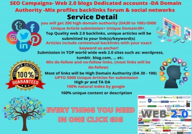 web 2 0 blogs dedicated accounts unique domains30