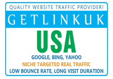 I will drive keyword targeted USA web traffic,  organic visitors+