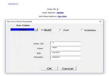 create your own custom word template with user form such as mail merge