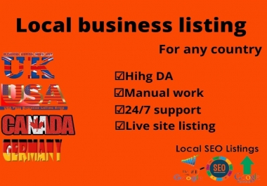 I will create 200 Manually local business listing for any country