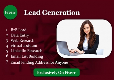 I will do b2b lead generation Data Entry and web research