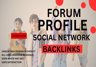 300 Manually High Authority DA 80-90+ Forum Profile SEO Backlinks