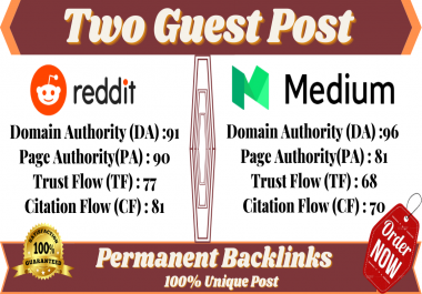 Write And Publish A Guest Posting On Medium and Reddit. Boost Your Website.