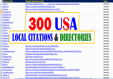 I will list your business in 300 USA local citations and directories