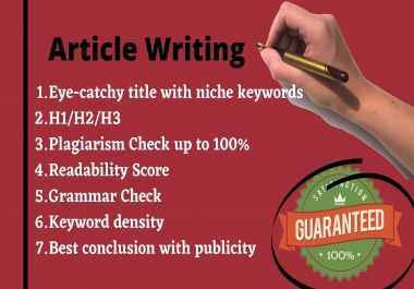 Article Writing with Niche keyword