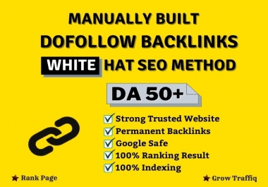 I will build manually SEO dofollow backlinks use white hat method