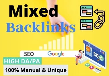 20 Mixed backlinks DA 90+Permanent Natural High quality Do-follow backlinks,  skyrocket your website