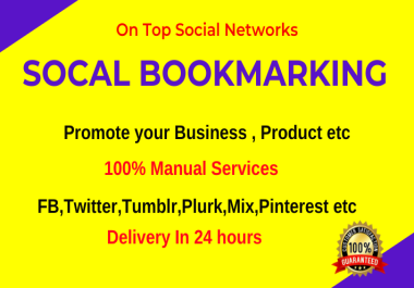 Manually 25 High DA Social Bookmarking/sharing on top bookmarks sites