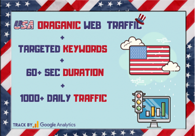 keywords targeted Organic USA web Traffic From Google for 30 days