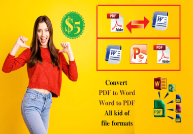 I will convert pdf to word Convert up to 50 pages from PDF to Word