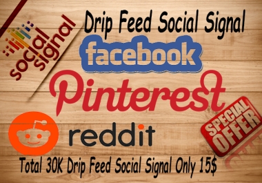 Manually Do Drip Feed 30,000 High Quality SEO Social Signals.