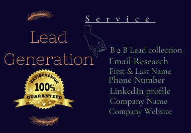 I will provide B2B Lead generation for your Targeted to run your business smopthly