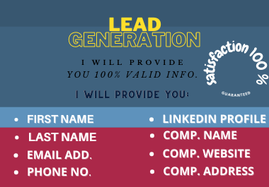 I Will Provide You Lead Generation And B2B/B2C/Data Entry Leads