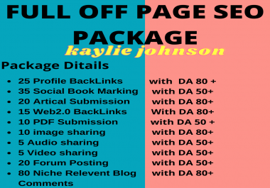 I will provide you Full Off page SEO Service