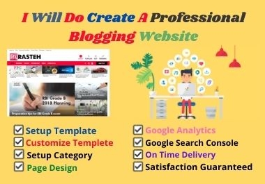 I will do create a professional blogger website