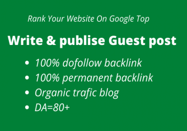 Write and publish 5 guest posts on high quality website DA 80+
