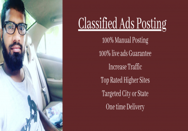I will do 90 classified ad posting on top ad sites