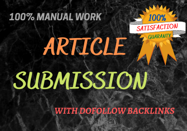 I will submit 20 unique content in 20 HQ Article Submission sites for Website Ranking