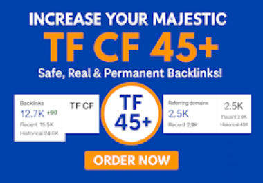 I will increase majestic trust flow tf 45 plus with seo backlinks