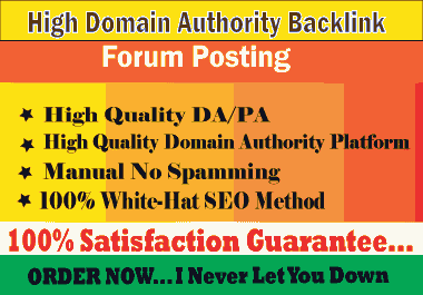 I will create 5 Forum posting seo backlink with high quality DA PA in manually
