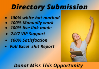 I will manually create 50 high Authority Directory Submission Backlinks