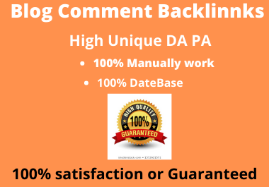 I will do manually 50 Blog Comments backlinks on high DA PA Domains