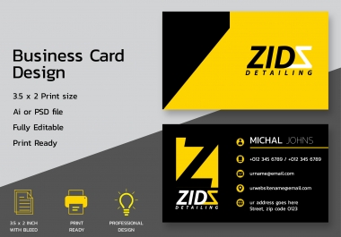 I will create professional business card design ready for print