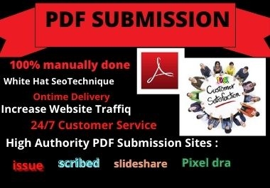 Manual 20 PDF Submission low spam high authority website permanent backlinks unique link building