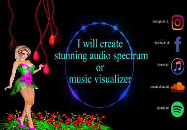 I can create stunning audio spectrum or music visualizer