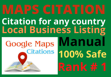 Manual 150 Google Maps Citation permanent backlinks bring more traffics