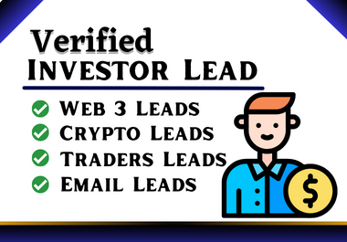 I Will Provide 200 Verified Crypto Investors Lead,  Email Lead,  And traders List