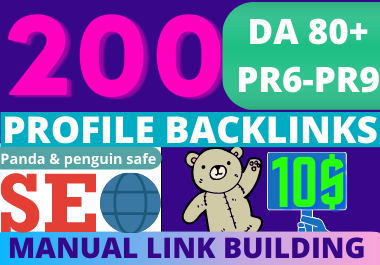 200 high authority profile backlinks manually create with high DA/PA at the best price