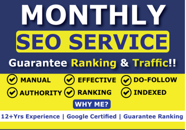 I will provide complete monthly SEO service to rank your website on Google top page