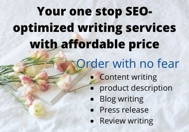 1000+ words of SEO-optimized content writing with any topic