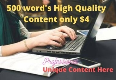 I will provide professional content writing as your requirement