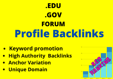 100 Manual. GOV, . EDU,  Forum Profile Backlinks On SERPs Ranking