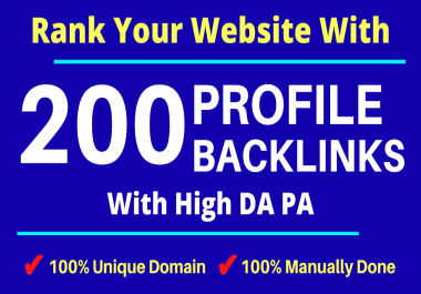 Manual DA 80+ All PR9 200 Safe High authority Dofollow Profile Backlinks to Increase Your Ranking