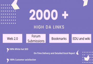I will build 2000+ ultra SEO high authority backlinks