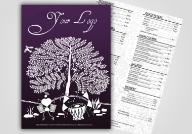 Design restaurant/bar/cafe menu card - double sided/tri fold/single fold