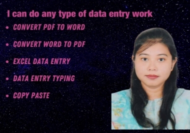 I will do first of data entry an copy paste