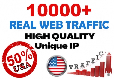 10000+ Unique Website Traffic 50 percent USA to your website