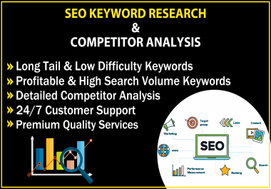 I will do profitable SEO keyword research and competitor analysis which will help you reach top