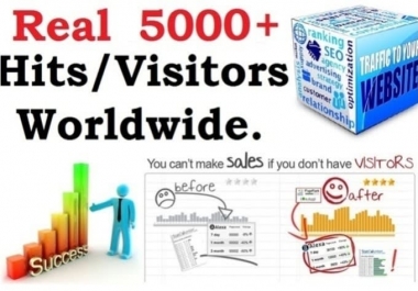 I will deliver 5000 real website hits visitors