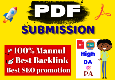10 PDF Submission high authority domain low spam score permanent backlink