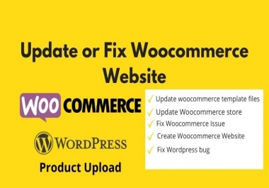 I will update or fix woocommerce website
